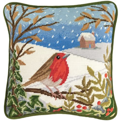 Petit Point borduurpakket Victoria Whitlam - When Robins Appear - Bothy Threads