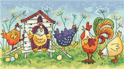 Borduurpakket Happy Hens - Heritage Crafts