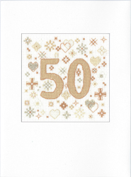 Borduurpakket Card - Congratulations 50 - Heritage Crafts