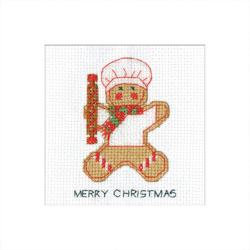 Borduurpakket Gingerbread Card - Baker Boy - Heritage Crafts