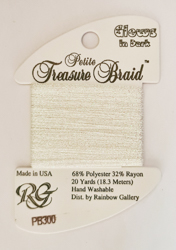 Petite Treasure Braid - White (Glow in the dark, 20 yards) - Rainbow Gallery