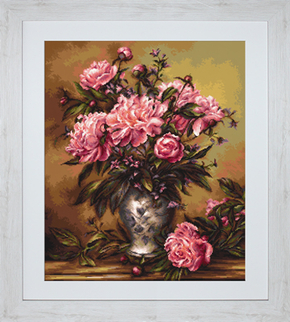 Borduurpakket Vase of Peonies - Luca-S