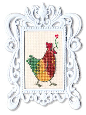 Cross Stitch Kit Framed Art Rooster - RTO