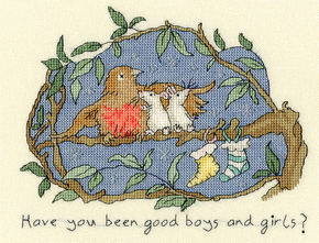 Cross stitch kit Anita Jeram - Have you been good? - Bothy Threads