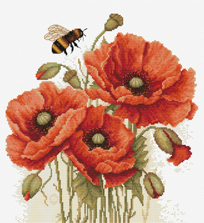 Cross stitch kit The Splendor of Summer Poppies - Luca-S